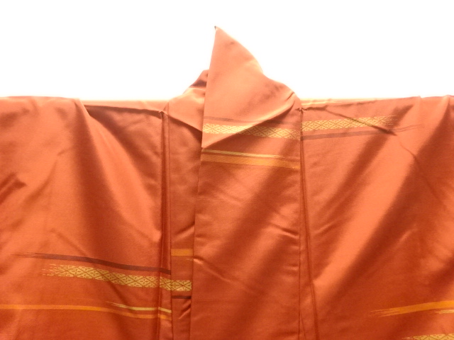  横段織り出し米沢紬着物